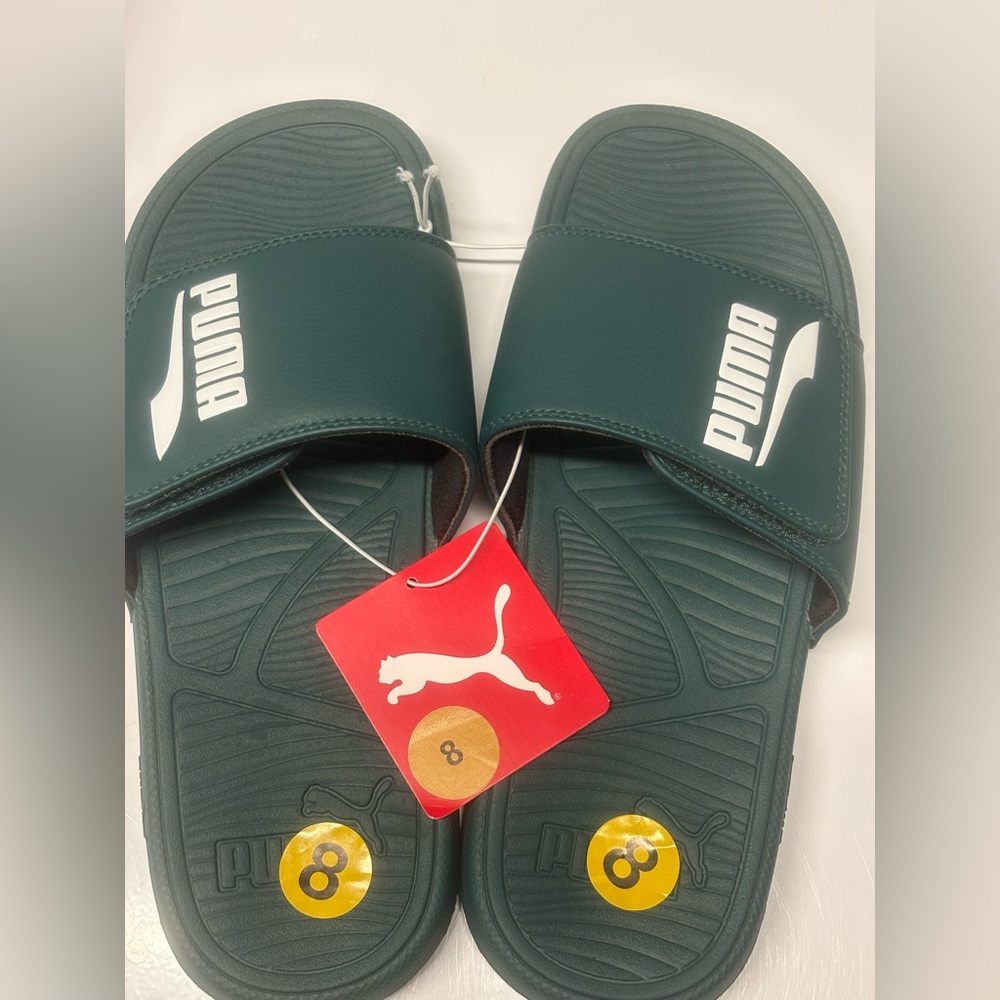 Puma Green Slide Sandals✨ - Picture 1 of 4